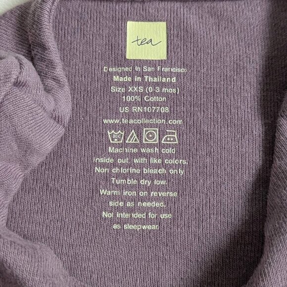 Tea Collection Bundle 3 Rompers Baby Girl 0-3 Months Pinks & Purples - Picture 13 of 14